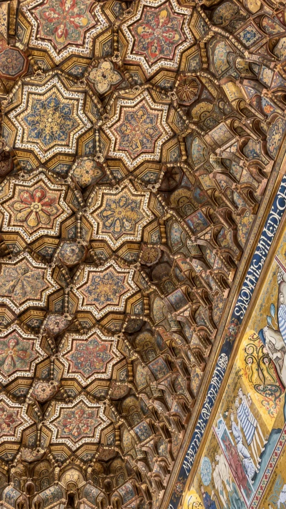Ornate ceiling of the Palatine Chapel in Palermo