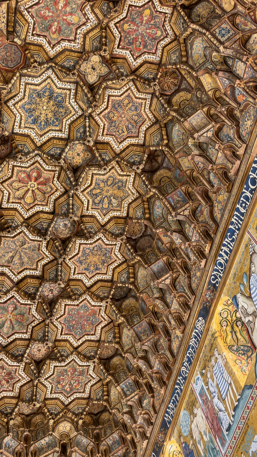 Ornate ceiling of the Palatine Chapel in Palermo