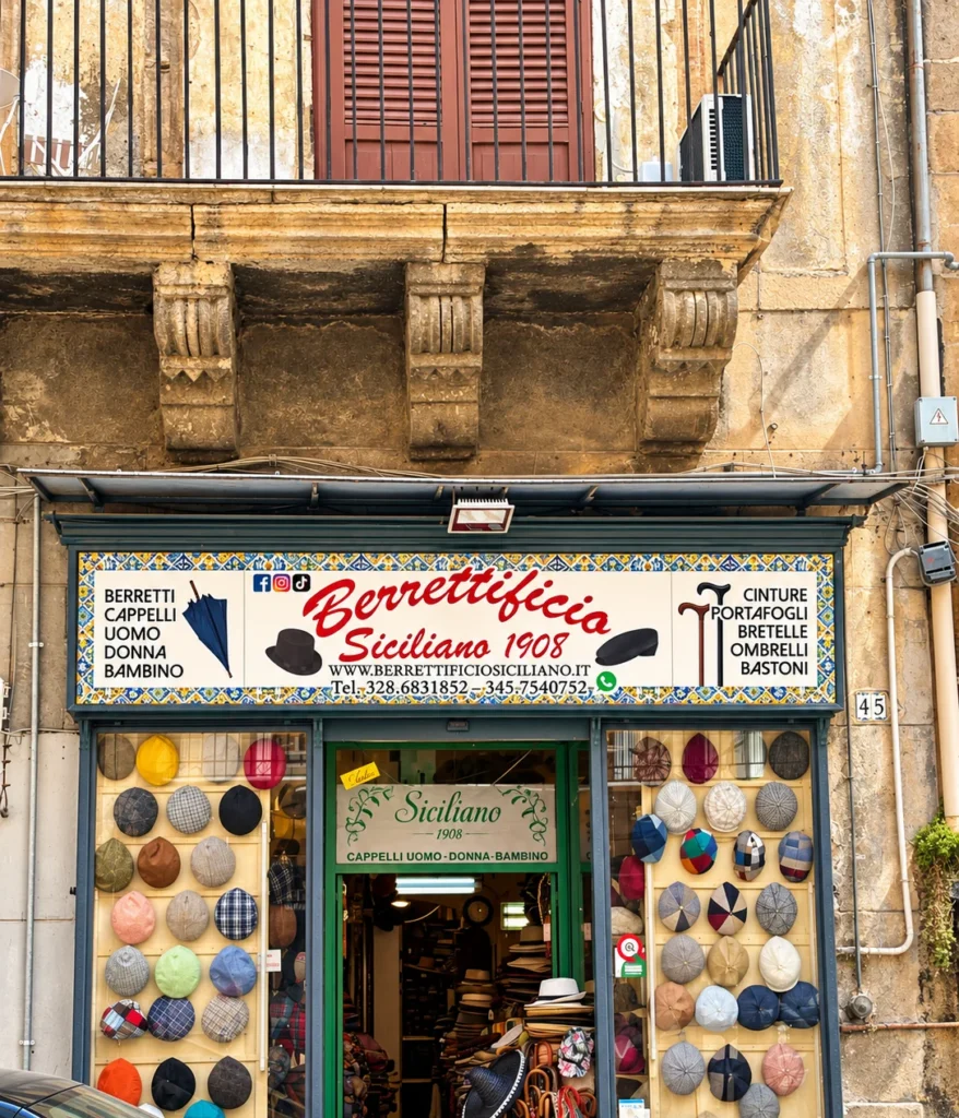 Traditional Sicilian coppola cap