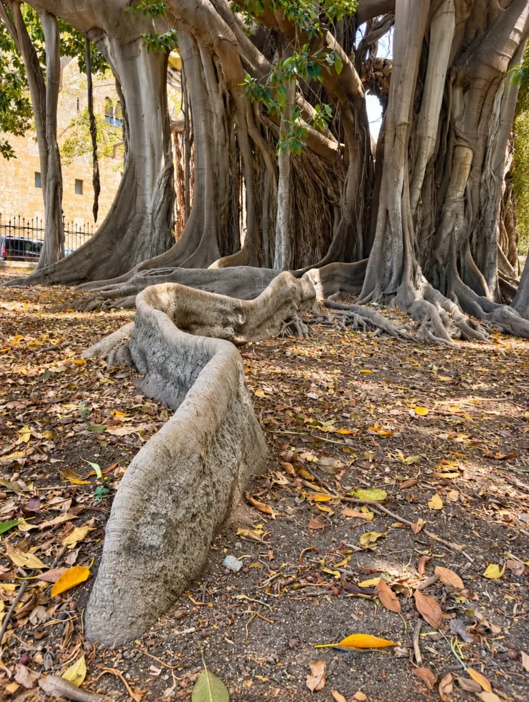 Giant ficus trees in Giardino Garibaldi, Palermo
